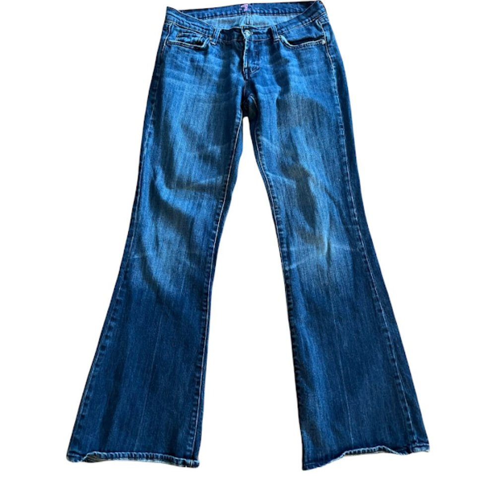 7 For All Mankind Women's Bootcut Jeans Blue Denim Pants Waist 32”